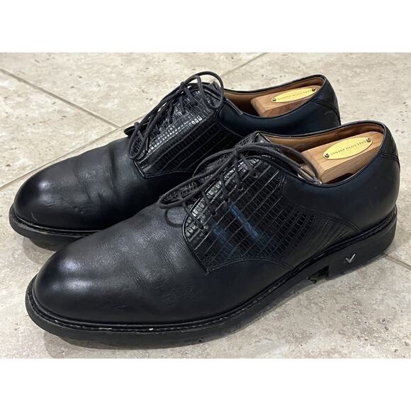 Callaway Tour Classic Golf Shoes Black Leather Dress Spiked 9.5 M501-02 RARE EUC main image 6